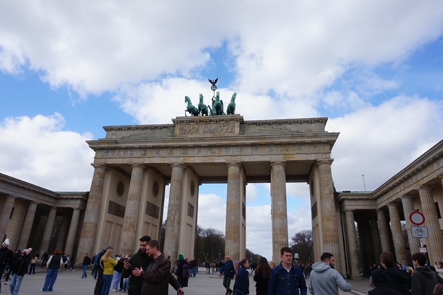 The Brandenburg Gate in Berlin, visited by tourists